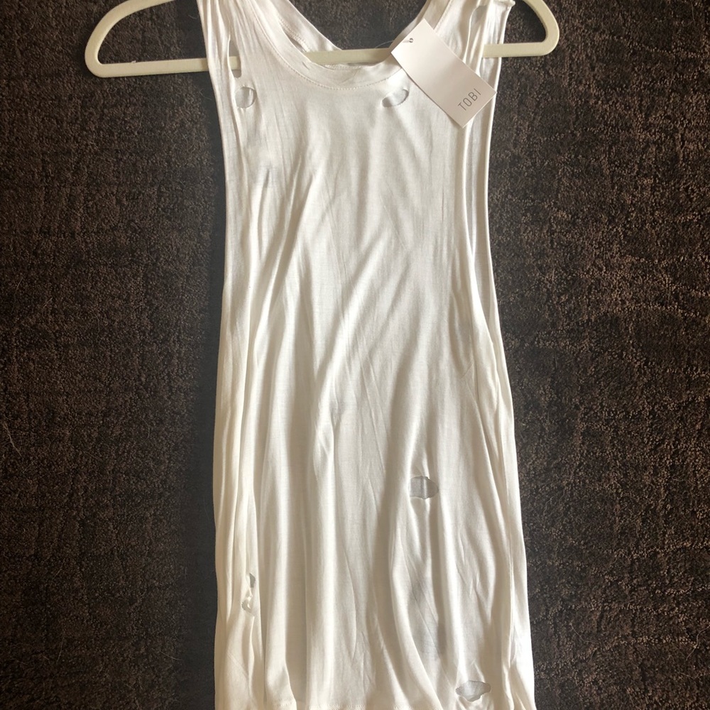 White distressed tunic size M